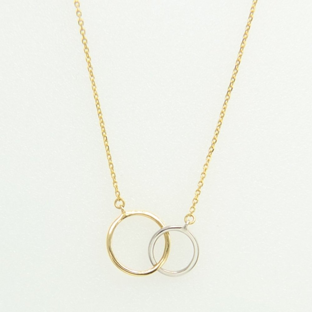 Soleil 14K Gold Layered Silver Circles Necklace - Picture 1 of 10